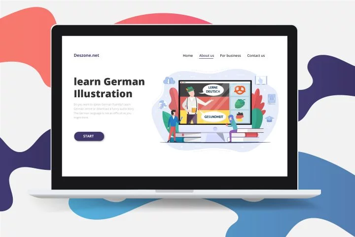 Learn German language Concept