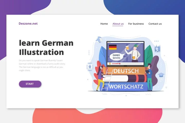 Learn German Online Illustration