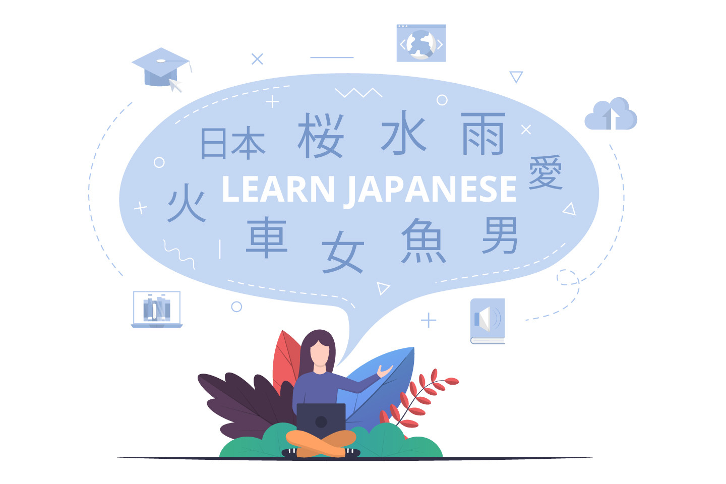 Learn Japanese Free Vector Design - GraphicSurf.com