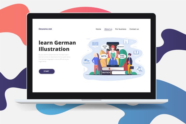 Learn German Concept Vector Design