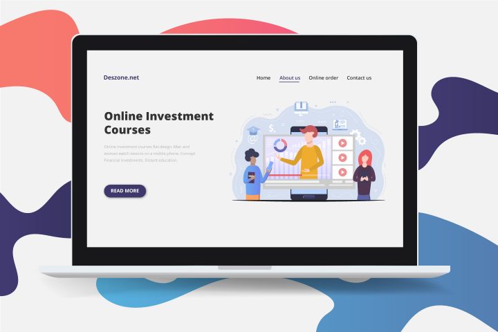 Online Investment Courses Flat Design