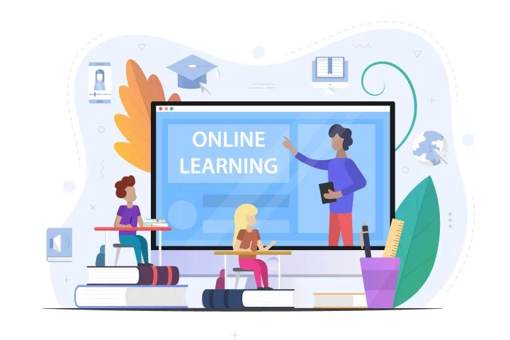 Online School Learning Concept Illustration