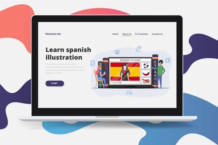 Spanish Courses Online Vector Design