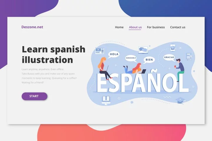 Learn Spanish lettering Concept
