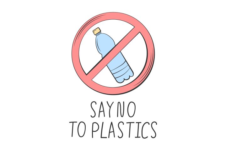 Say no to Plastics Illustration for Websites Vector Design