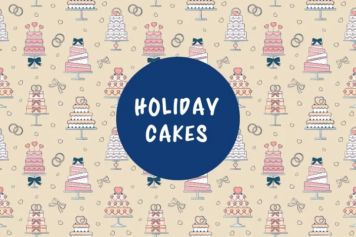 Seamless Pattern with Holiday Cakes