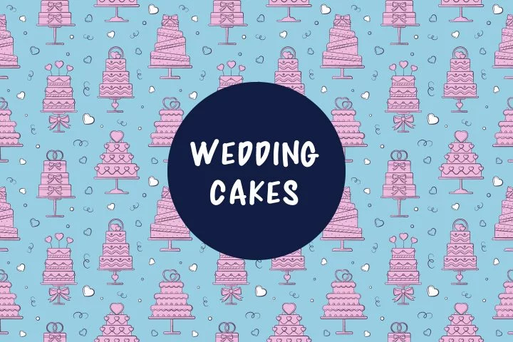 Seamless Pattern with Wedding Cakes