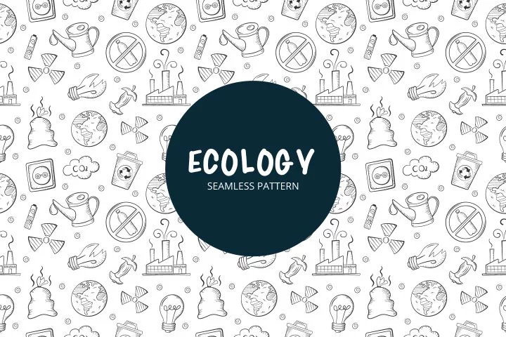 Seamless Vector Pattern on the Theme of Ecology