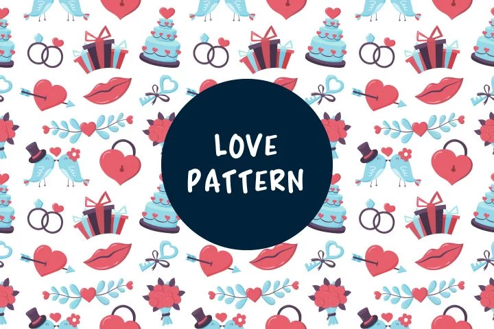 Seamless Vector Pattern on the Theme of Wedding and Love Design