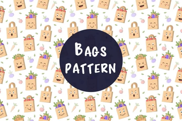 Seamless Vector Pattern with Bags