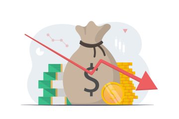 Stock and Currency Market Crash Down Illustration