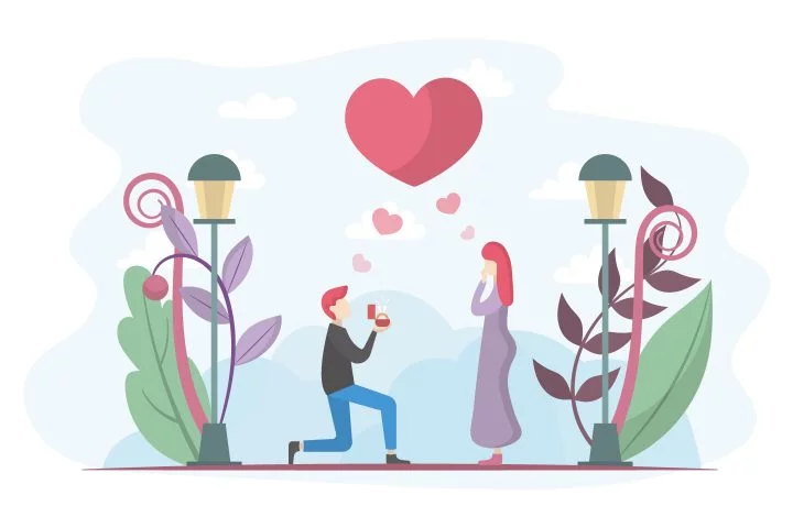 Will you Marry me Illustration Concept