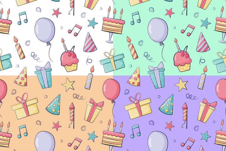 Birthday Vector Seamless Pattern