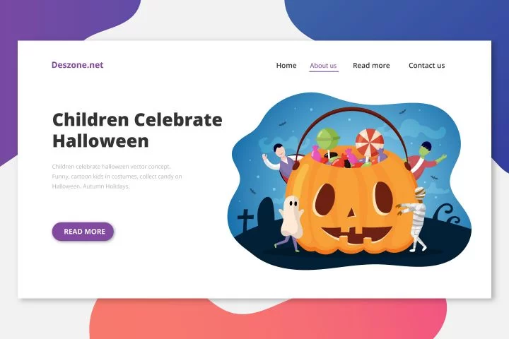 Children Celebrate Halloween Vector Concept