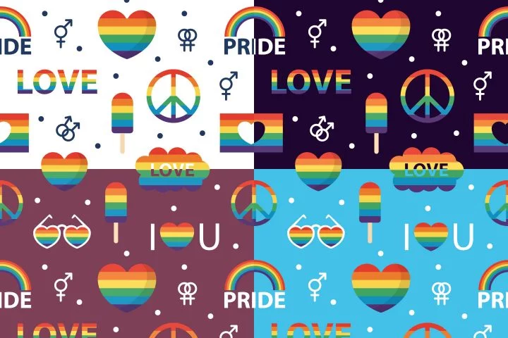 LGBT Symbols Vector Seamless Pattern