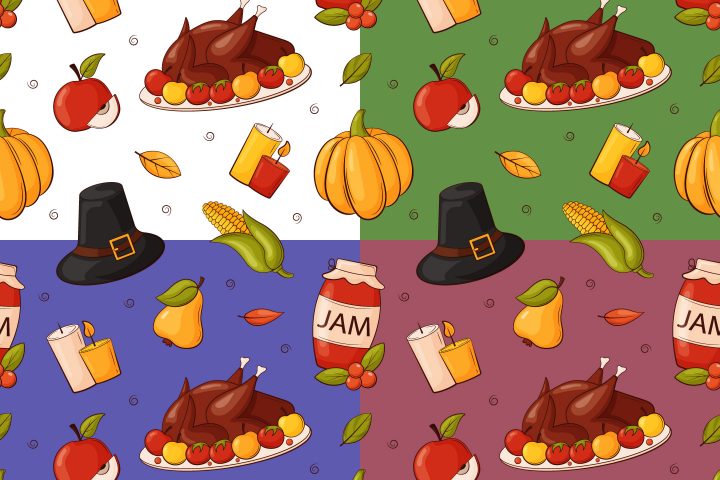 Thanksgiving Day Free Vector Seamless Pattern