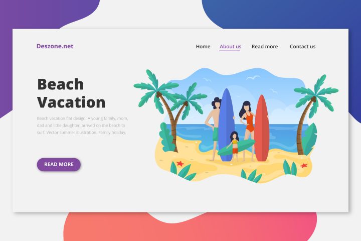 Beach Vacation Flat Design