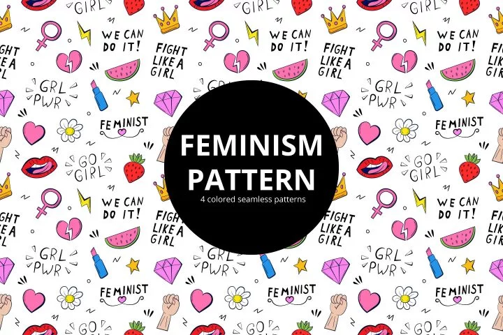 Feminism Vector Seamless Pattern