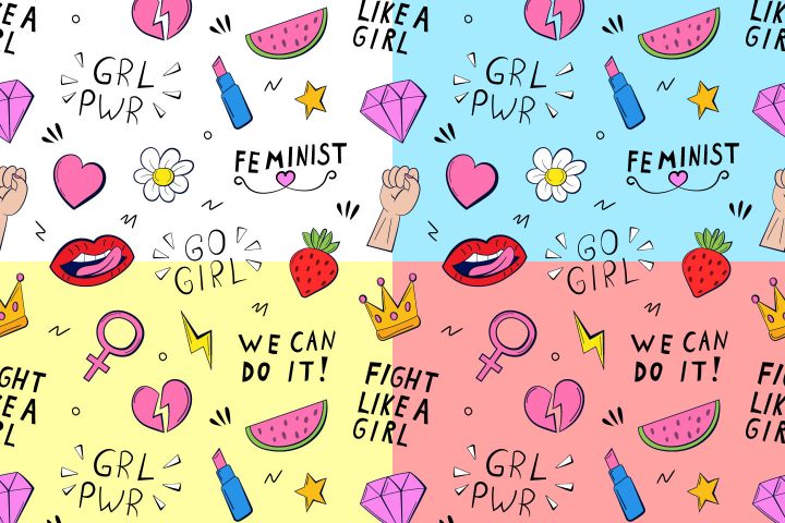 Feminism Vector Seamless Pattern