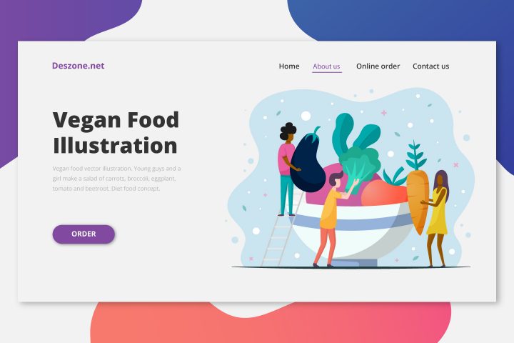 Vegan Food Vector Illustration