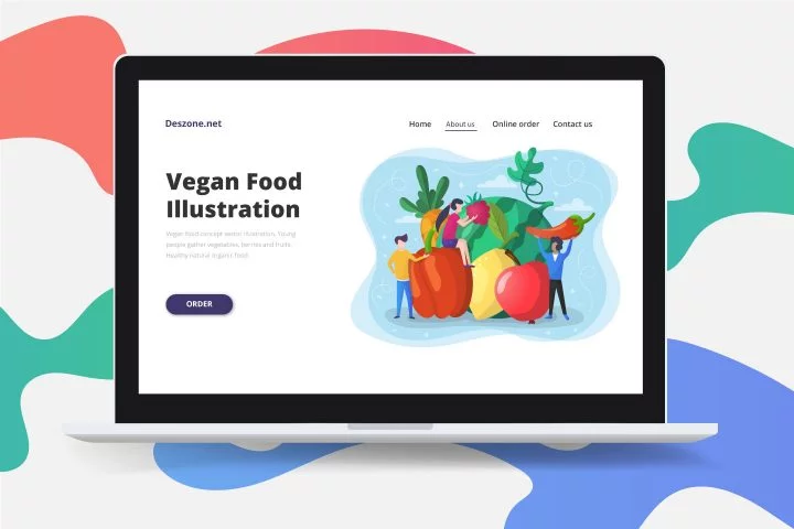 Vegan Food Concept Vector Illustration