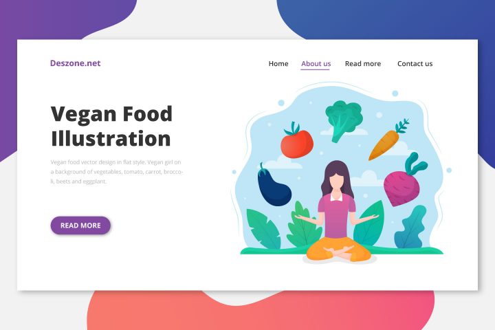 Vegan Food Vector Free Graphic Design in Flat Style