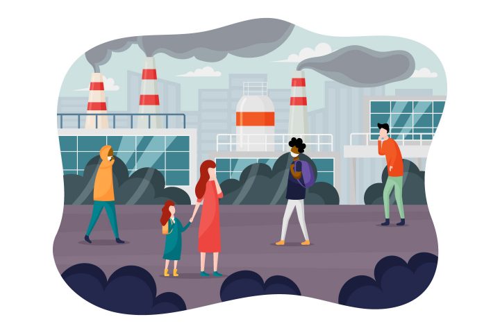 City Air Pollution Flat Design