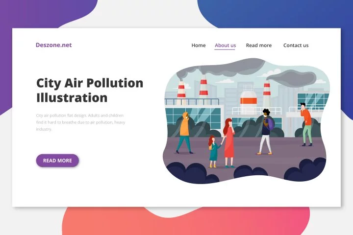 City Air Pollution Flat Design