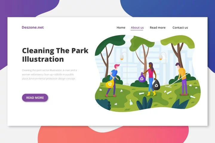 Cleaning the Park Vector Illustration