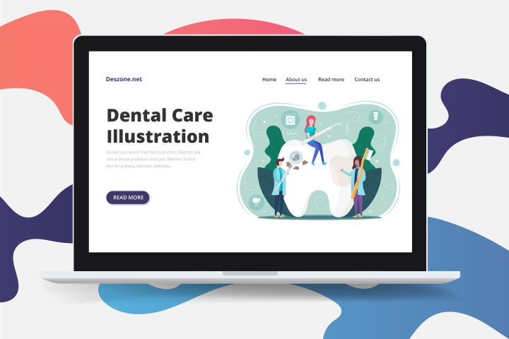 Dental Care Vector Free Flat Illustration