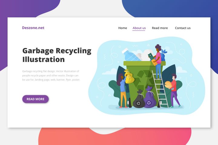 Garbage Recycling Flat Design