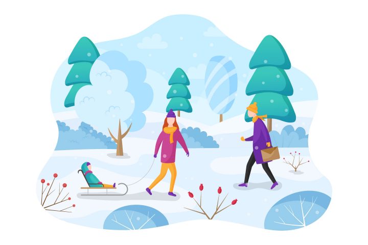 Winter Vector Flat Illustration