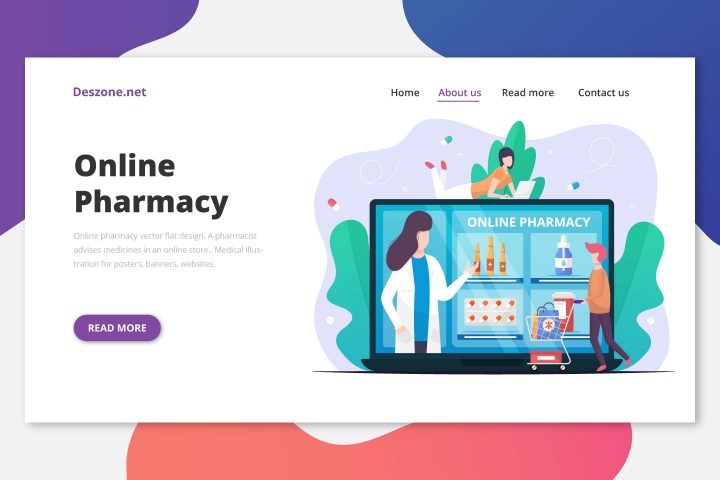Online Pharmacy Vector Flat Design