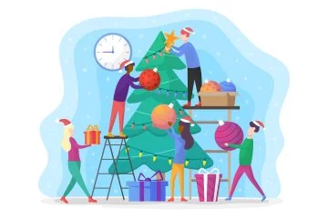 Preparation for the New Year Free Vector Illustration