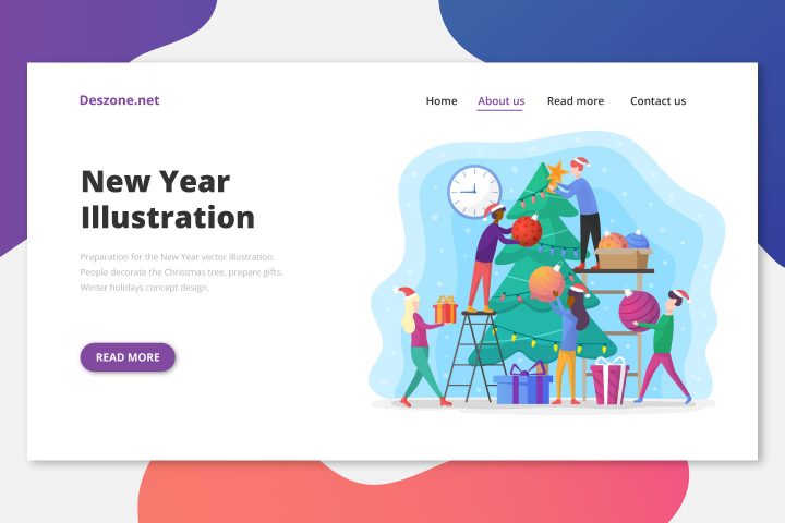 Preparation for the New Year Free Vector Illustration