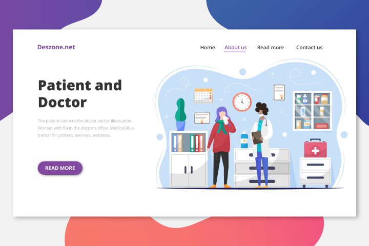 The Patient Came to the Doctor Vector Illustration
