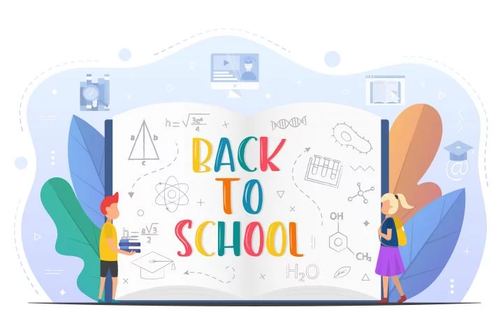 Back to School Vector Design with Kids