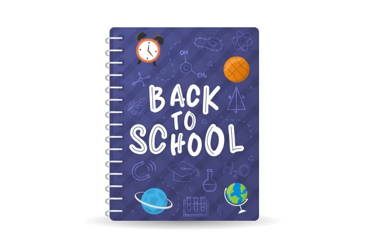Back to School Notebook Free Vector Illustration