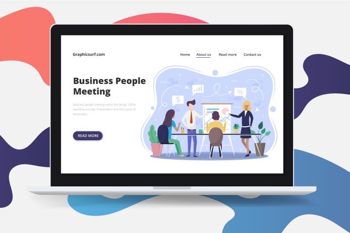 Business People Meeting Vector Flat Design