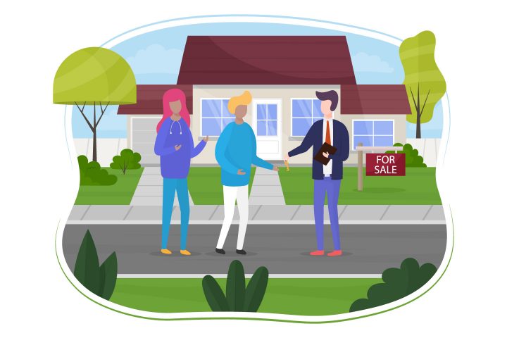 Buying a House Vector Illustration