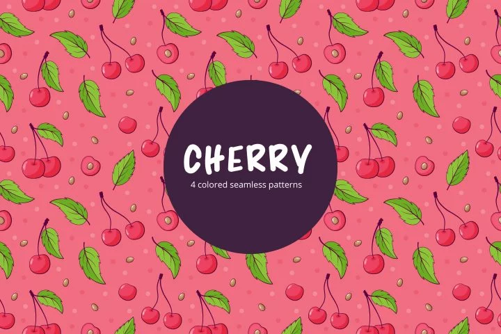 Cherry Vector Free Seamless Pattern