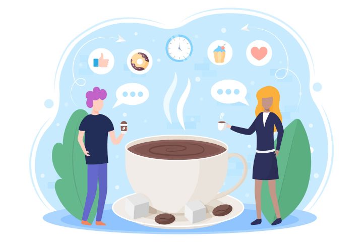 Coffee Break Vector Flat Illustration