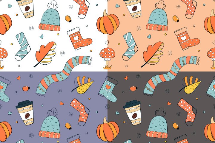 Doodle Autumn Vector Free Seamless Pattern