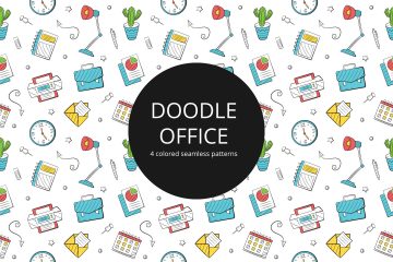 Doodle Office Vector Free Seamless Pattern