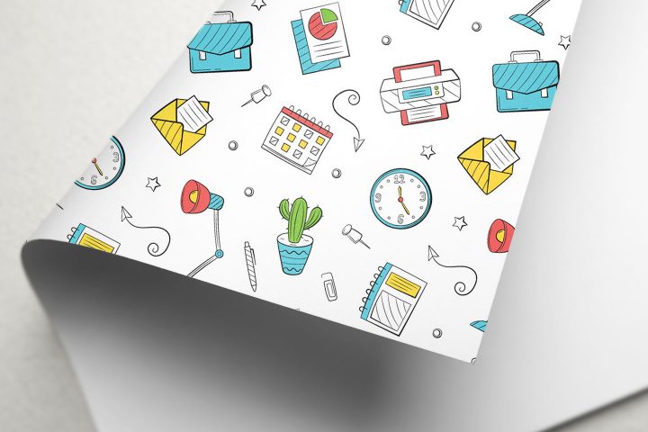 Doodle Office Vector Free Seamless Pattern