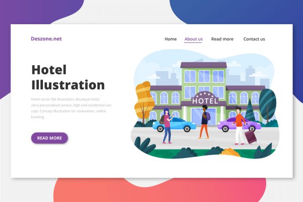 Hotel Vector Flat Illustration Download - GraphicSurf.com