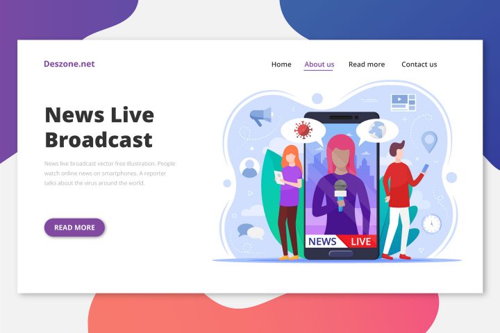News Live Broadcast Vector Free Illustration