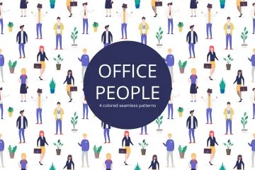 Office People Vector Free Seamless Pattern