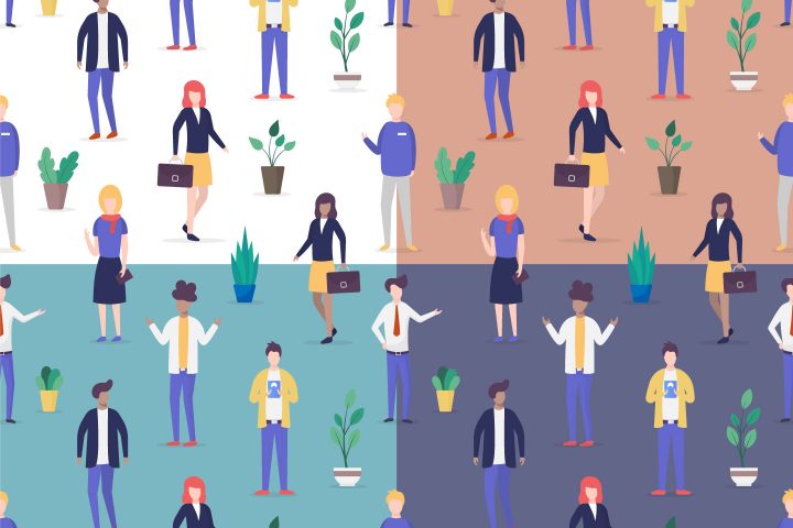 Office People Vector Free Seamless Pattern