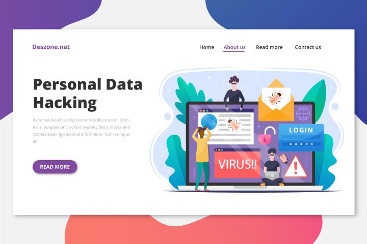 Personal Data Hacking Vector Free Illustration